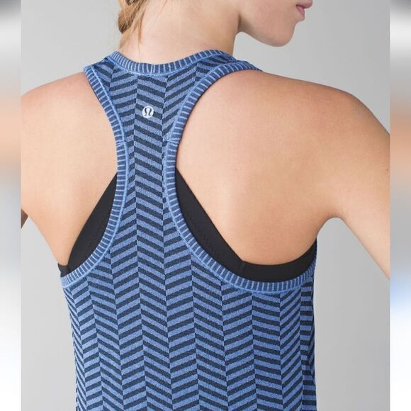 Lululemon Run Swiftly Tech Racerback Tank Top in Heathered Harbor Blue Size 6 - Picture 7 of 9